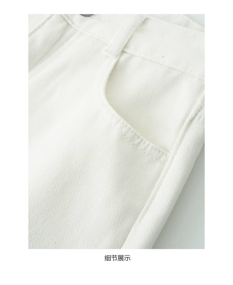 【H5512】實拍S~XL韓國保暖加絨白色牛仔褲251118