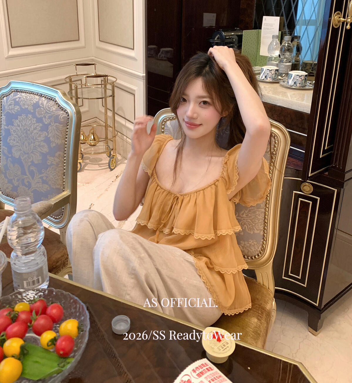 【L28012】法式甜美少女感🎀百搭減齡精緻蕾絲邊飛飛袖短袖上衣260526