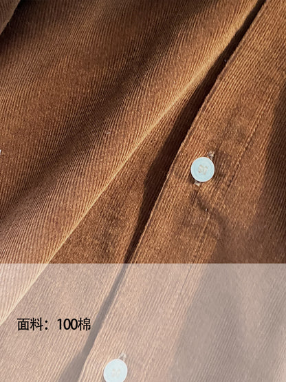 【cimzJC831】復古燈芯絨荷葉邊襯衫261001