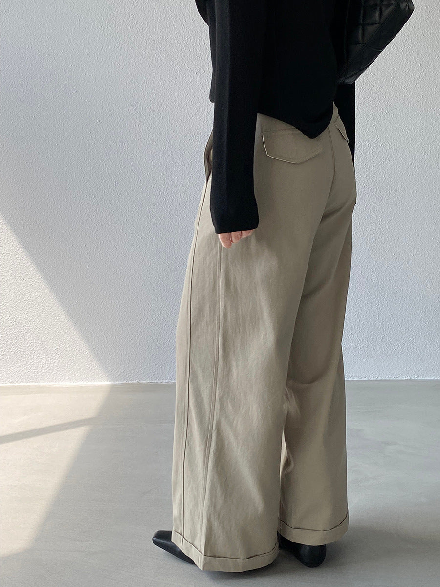 【cim1678】實拍法式高級優雅感顯瘦天絲棉直筒褲251030