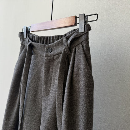 【Y82677】 實拍復古系帶加厚七分闊腿褲251023