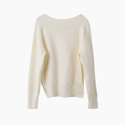 【LD11062】實拍慵懶高級感北極融針織毛衣（可拉一字肩）251209