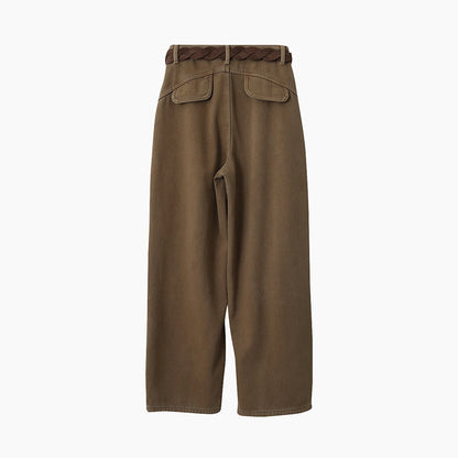 【LD11020】實拍S~XL加絨加厚復古水洗做舊彎刀闊腿牛仔褲251110