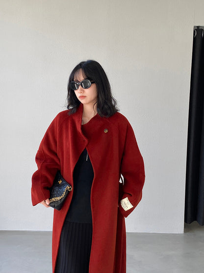 【cimz6616】實拍高級大氣厚款立領雙面羊毛呢大衣外套（羊毛100)251120