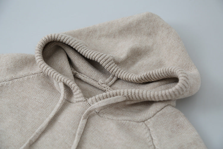 【LD3280】實拍慵懶小個子抽繩連帽針織毛衣251103