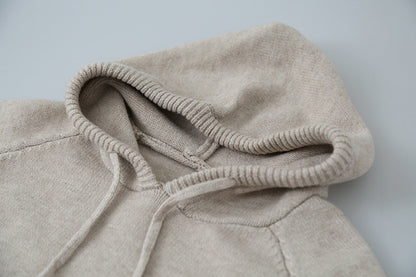 【LD3280】實拍慵懶小個子抽繩連帽針織毛衣251103