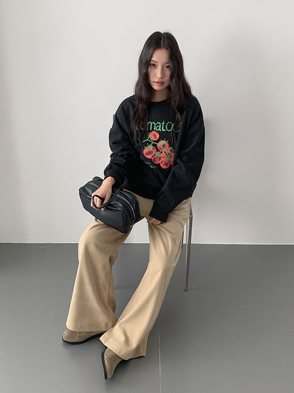 【LD3302】實拍S~XL秋冬顯瘦直筒毛呢休閒褲251103