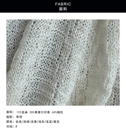 【cimYL531】夏日質感防曬☀️天絲亞麻V領排扣前開衩長袖針織小外套260326