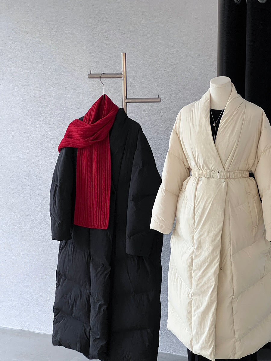 【cimz6386】實拍歐美大氣抗寒鎖温收腰氣質羽絨外套（白鴨絨90%)251120