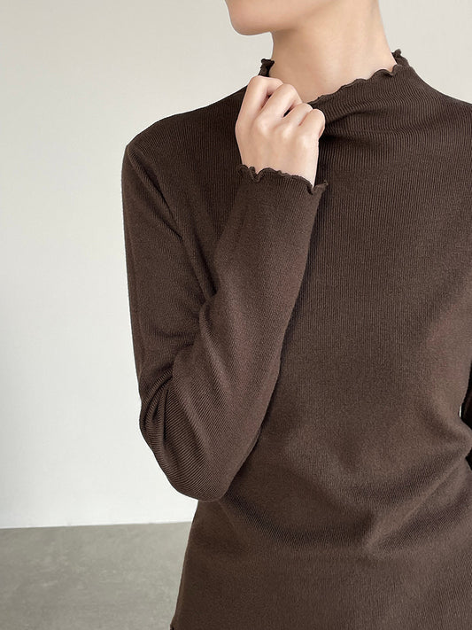 【cimYL223】實拍氣質安迪絨木耳邊針織衫251201