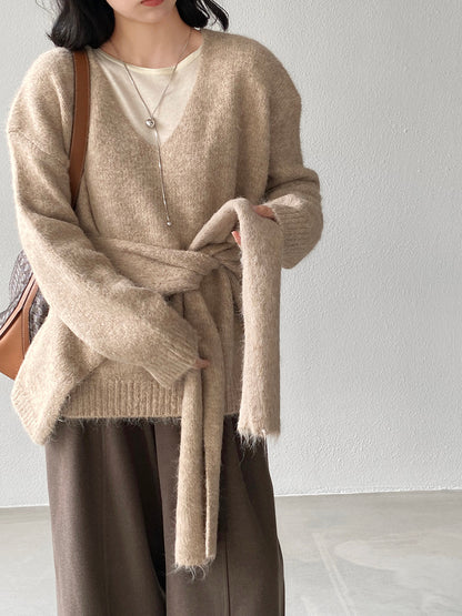 【cim8802】實拍纯色溫柔針織毛衣+針織披肩(羊毛8）251114