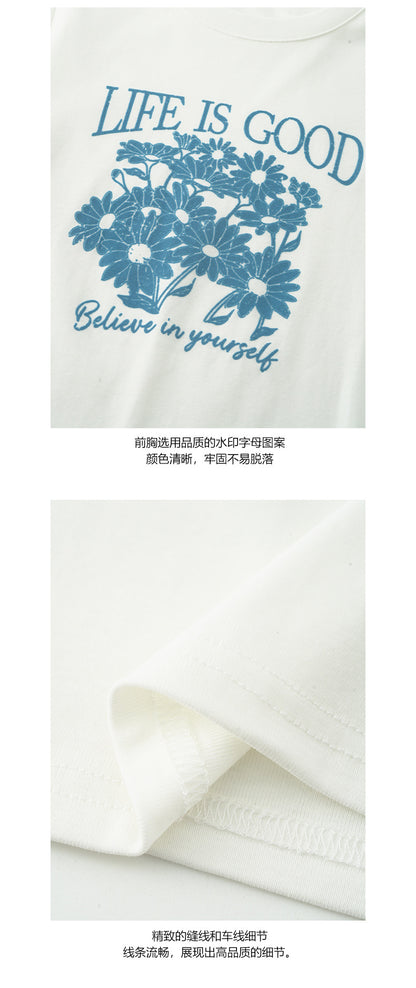 【H5214】 實拍夏季時尚活力｜花卉植紋印花T恤250429