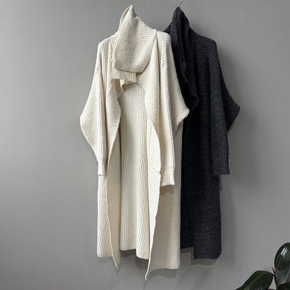 【Y913】實拍大翻領長針織大外套251106