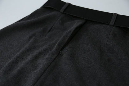 【LD3300】實拍S~XL韓版高腰顯瘦毛呢A字裙＋腰帶251103