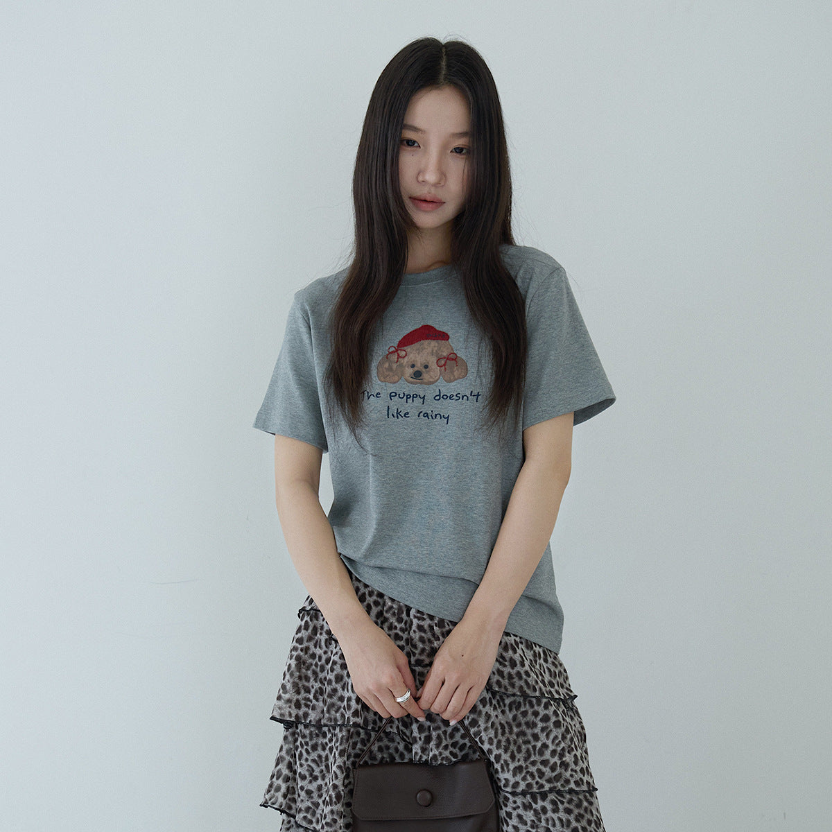 【LD11202】實拍日系🐶小狗印花刺繡寬鬆百搭顯瘦短袖T恤260407