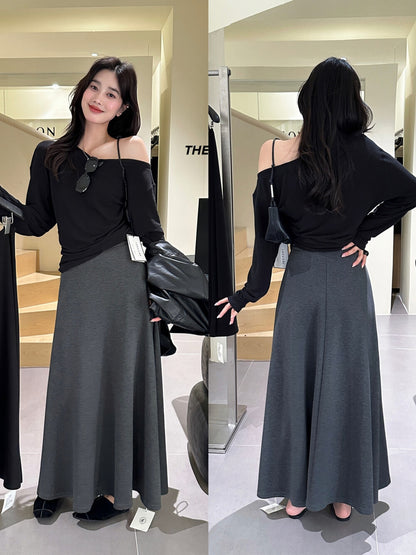 【L1130】實拍檸檬休閒顯瘦空氣棉A字裙251117