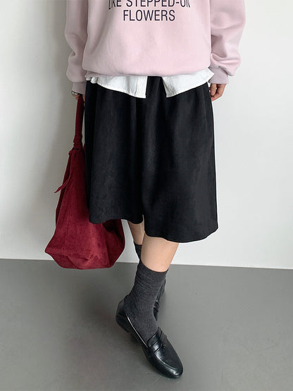 【LD11016】實拍冬季復古麂皮絨A字裙251110