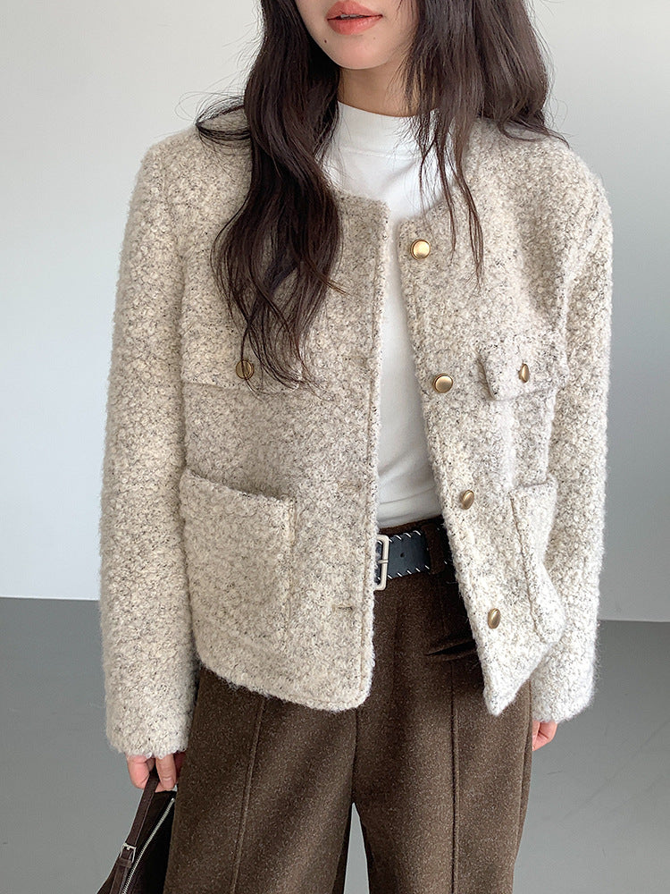 【LD9507】實拍高級感小香風粗花呢子外套251110