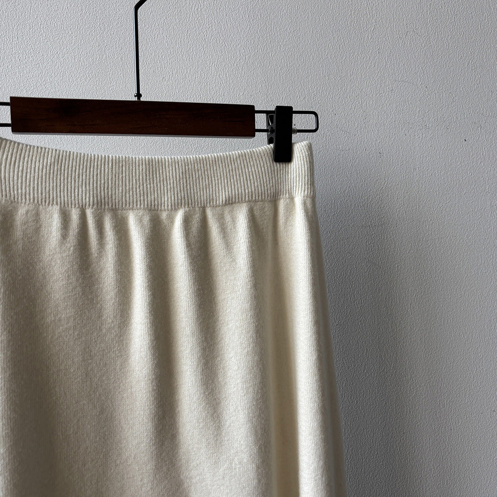 【Y0723】實拍冬季簡約針織大擺A字裙（棉羊毛4%)251106