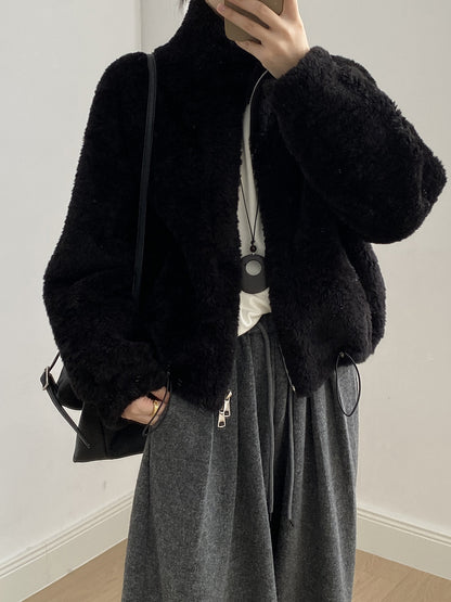 【YH8567】實拍冬天保暖厚款立领羊羔毛外套251113
