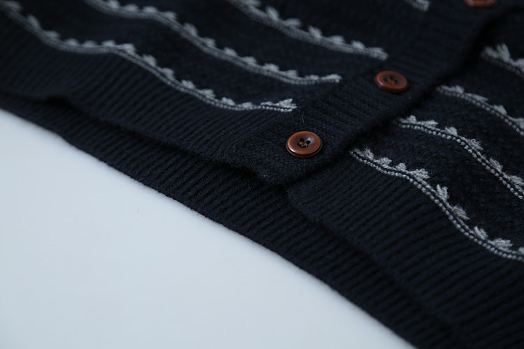 【LD3278】實拍小圓領長袖襯衫+條紋針織背心（分開下單）251103