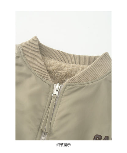 【H5526】實拍兩面穿|絨毛加厚棉服風衣外套251125