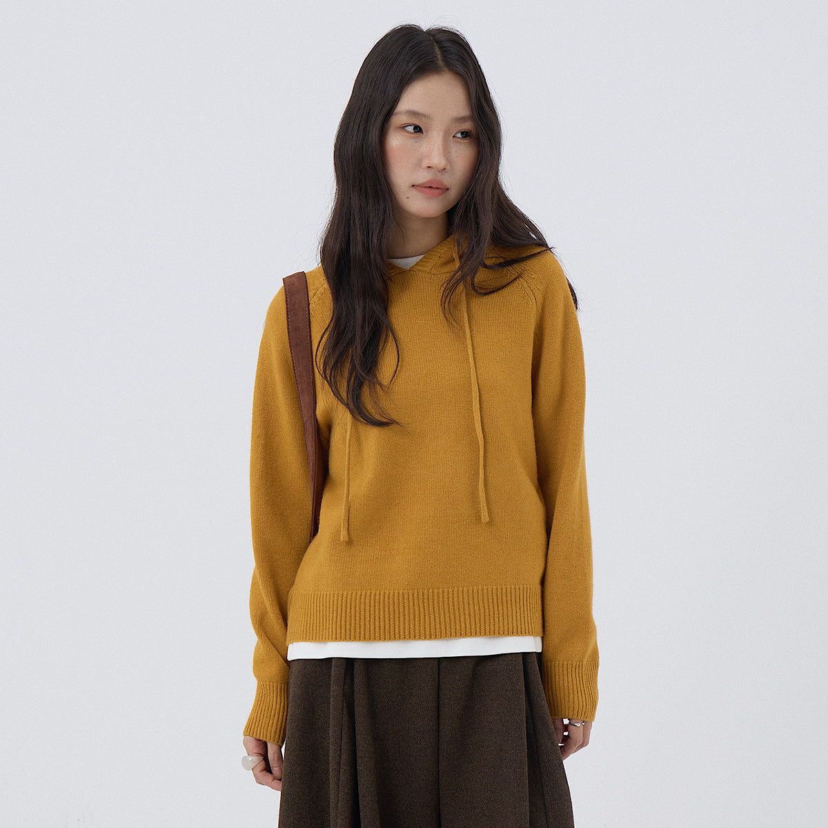 【LD3280】實拍慵懶小個子抽繩連帽針織毛衣251103