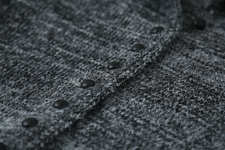 【LD3296】實拍輕奢復古寬翻領厚實針織外套＋針織包251103