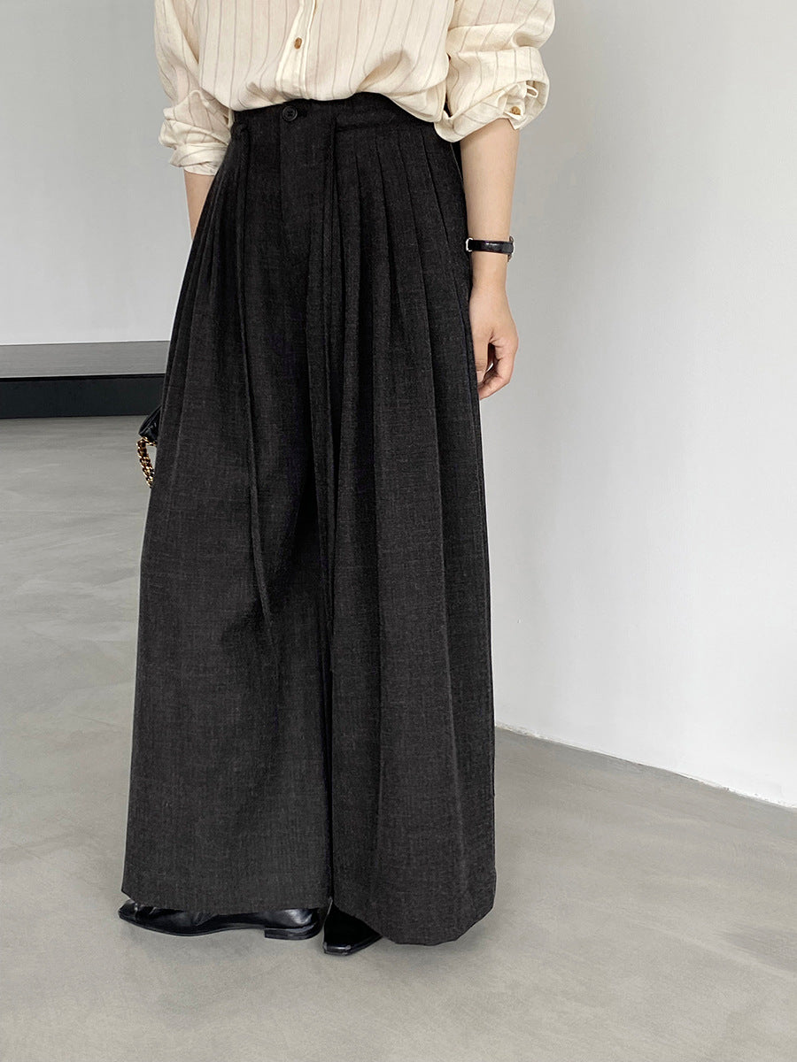 【cim1619】實拍韓系高級百搭壓褶垂感西裝褲251030