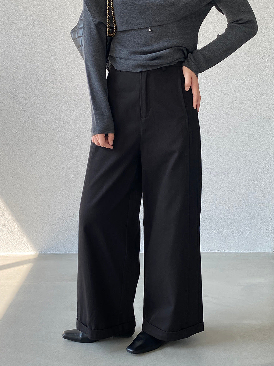 【cim1678】實拍法式高級優雅感顯瘦天絲棉直筒褲251030