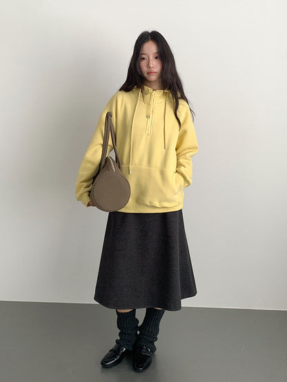 【LD11064】實拍慵懶灰色加絨加厚連帽寬鬆衞衣251209