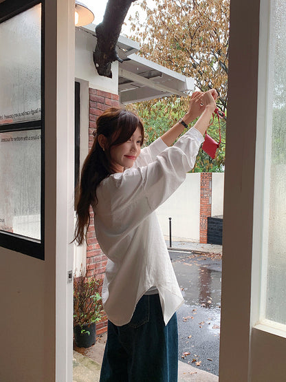 【LD2054】實拍麂皮絨感刺繡襯衫251103