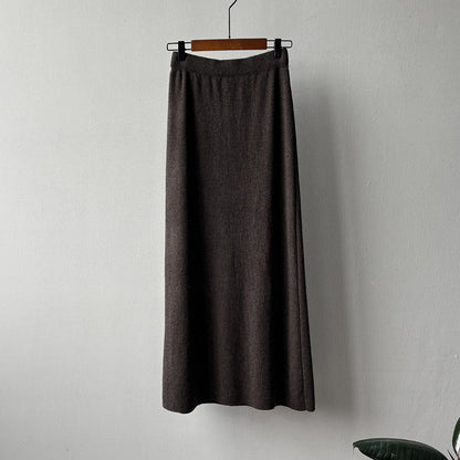 【YP682】 實拍高腰軟糯垂感針織長裙251023