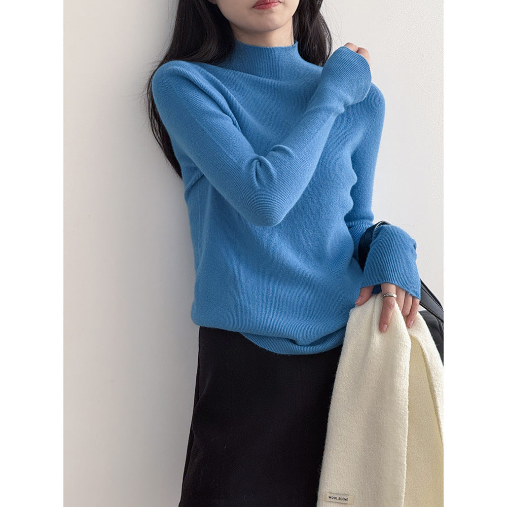 【Y315】實拍高級感半高領針織衫（棉羊毛4%)251106