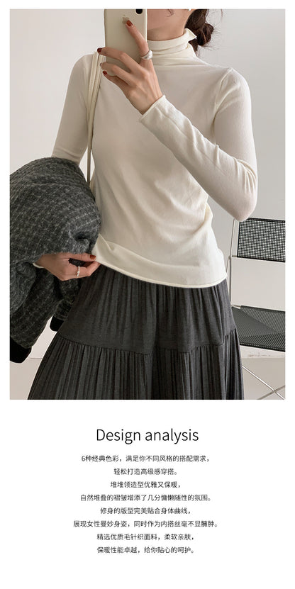 【H5481】實拍基礎6色堆堆領毛針織T恤251109