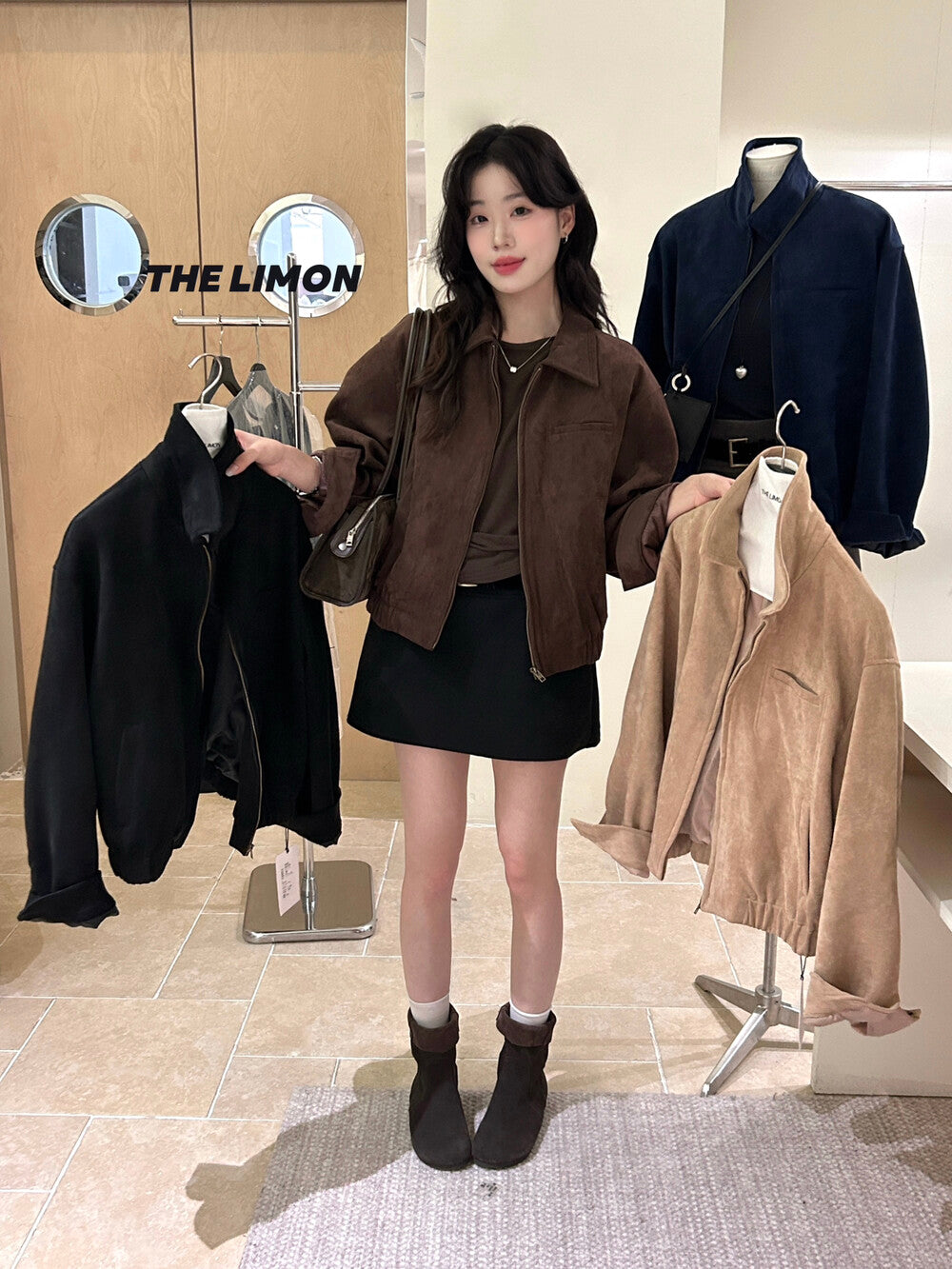 【L9150】實拍檸檬復古寬鬆羊津絨工裝長袖短外套251117
