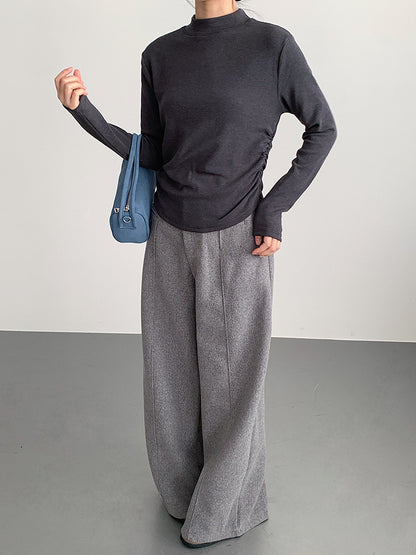 【LD11011】實拍S~XL設計感毛呢西裝闊腿褲251110