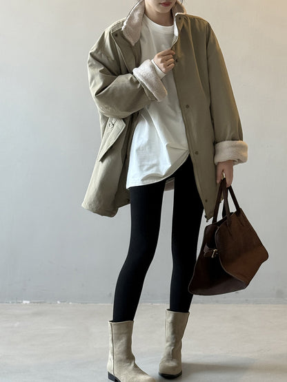 【Y82650】實拍立領帥氣內裡羊羔毛工裝外套251016