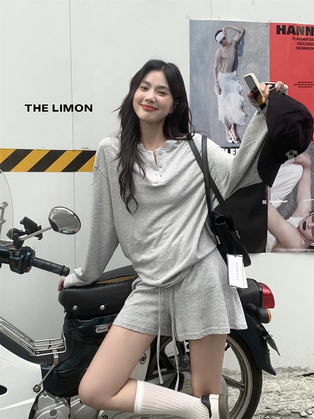 【L9008】實拍檸檬家休閒運動套裝 顯瘦上衣+寬鬆闊腿褲250901