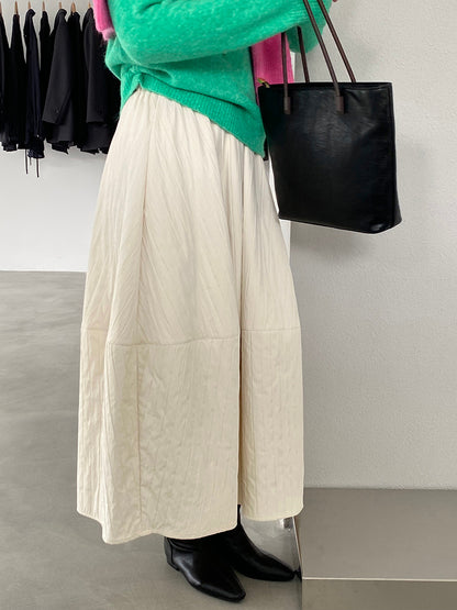 【cim1708】實拍秋冬法式寂靜高腰加厚微花苞A字裙251030