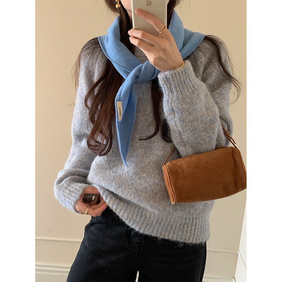 【H5505】實拍復古氣質花紗加厚針織毛衣251118