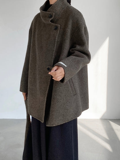 【cim2517】實拍蘇黎世冬日立領雙面呢毛呢外套大衣(100羊毛)251030