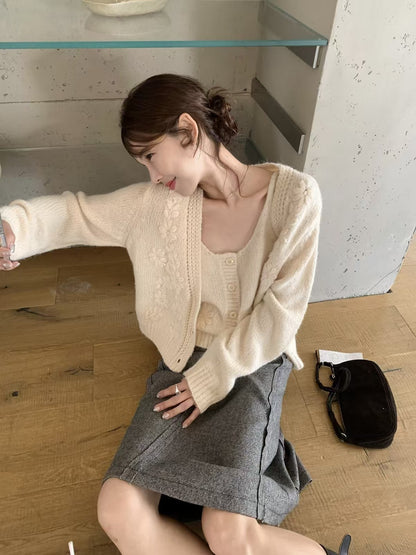 【LS991556】實拍IMISS手作質感・手工鉤花針織背心261006