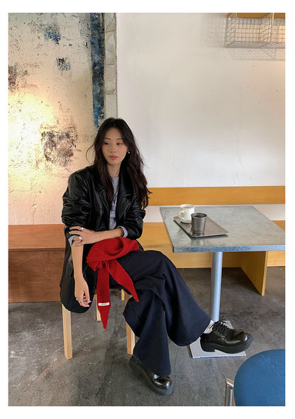 【H5392】實拍美式復古深藍直筒工裝褲250902