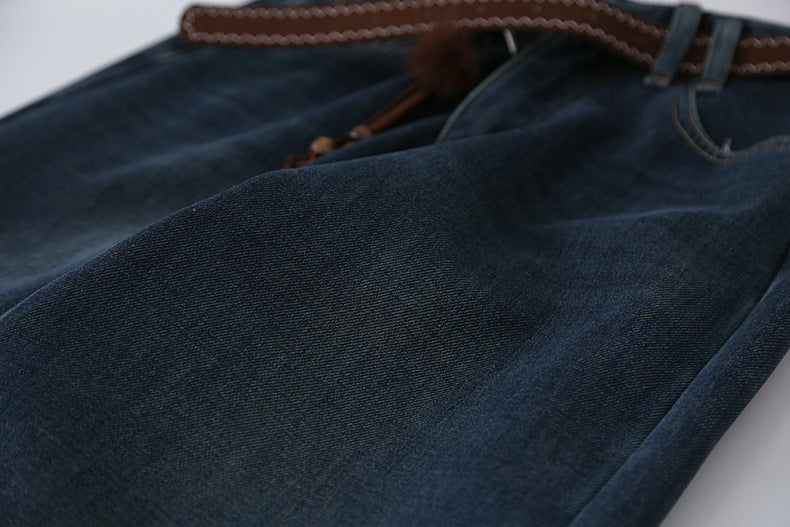 【LD11073】實拍S~XL保暖加絨加厚高腰直筒牛仔褲251209