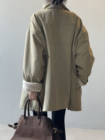 【Y82650】實拍立領帥氣內裡羊羔毛工裝外套251016