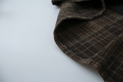 【LD11008】實拍復古毛呢格子高腰a字裙(左右有口袋）251110