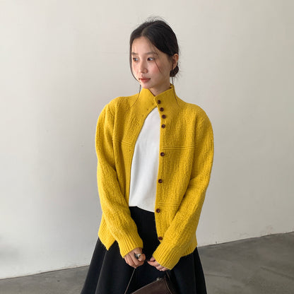 【LD11037】實拍高領開衫針織毛衣251202