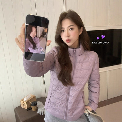 【L1189】實拍M~XL檸檬秋冬輕薄好收納立領保暖白鴨絨外套251117