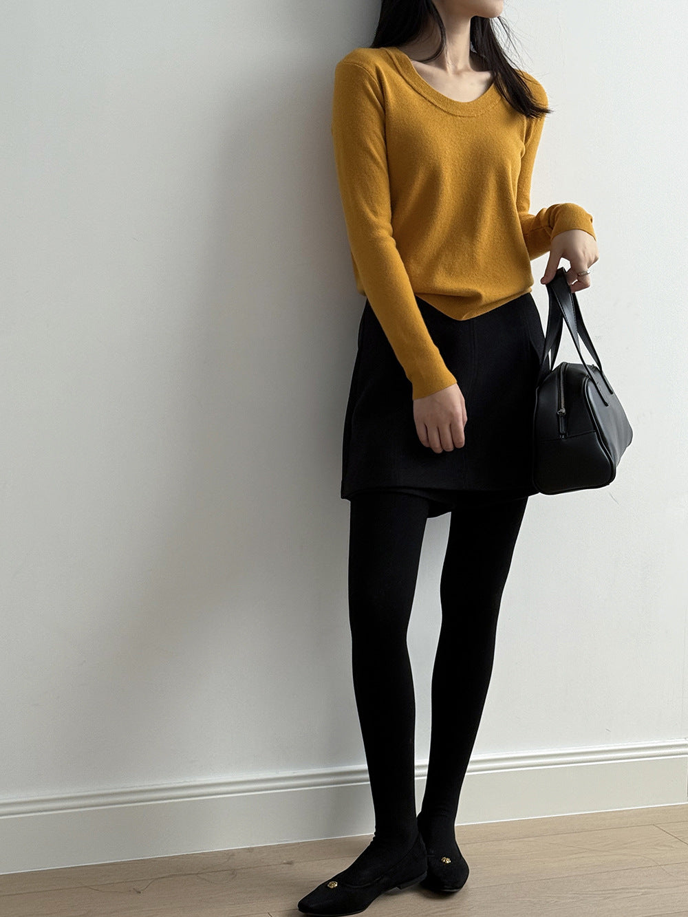 【Y275】實拍冬季U領長袖針織衫251106